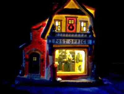NORMAN ROCKWELL " POST OFFICE " CHRISTMAS VILLAGE HOUSE * RARE *