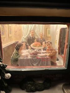NORMAN ROCKWELL CHRISTMAS DINNER FREEDOM FROM WANT VILLAGE HOUSE Lighted