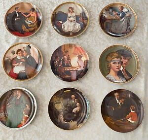 SET OF 14 NORMAN ROCKWELL LTD. EDITION FINE CHINA FIRST EDITION PLATES