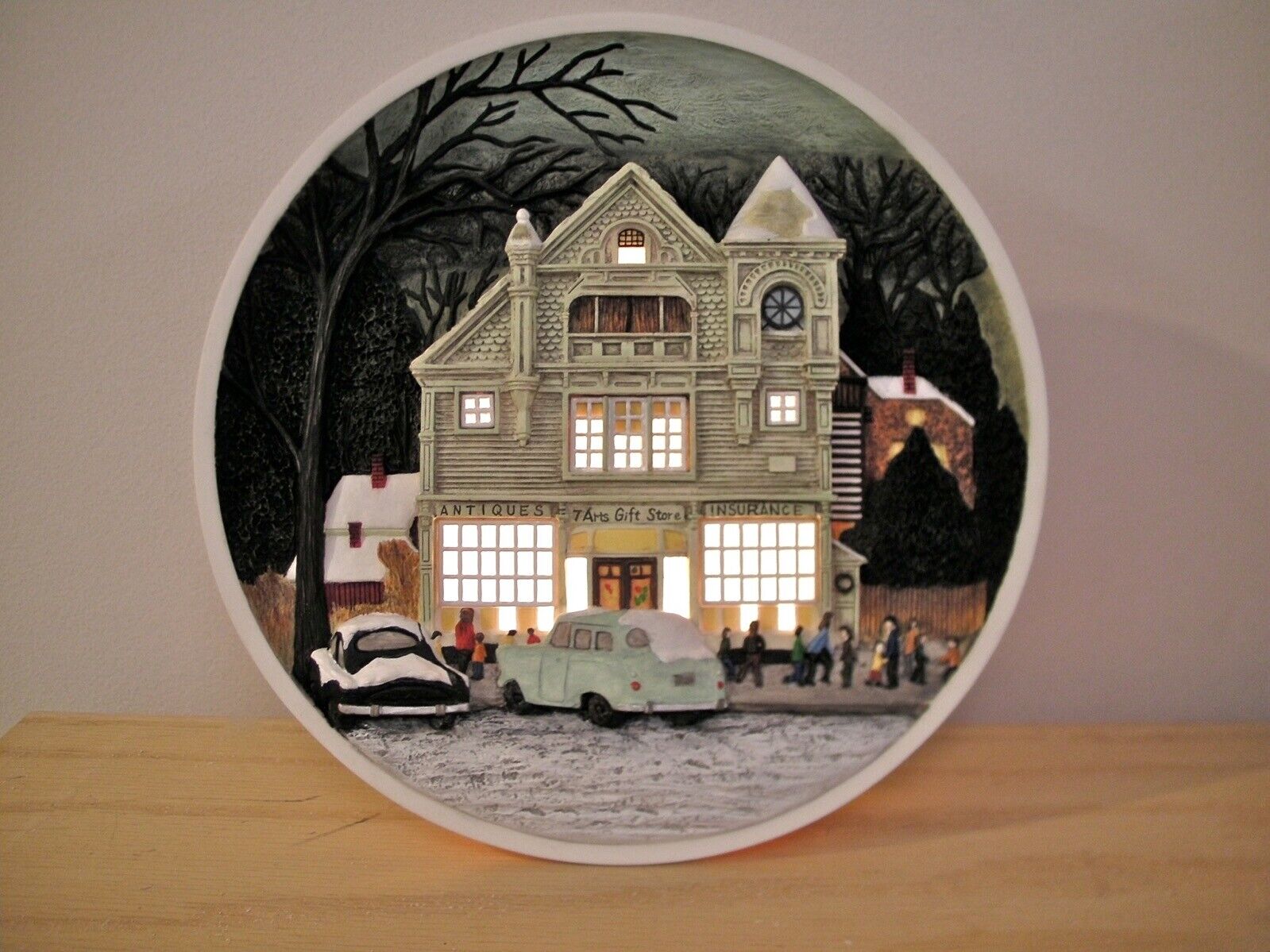 The Antique Shop - Norman Rockwell Lighted Plate - Winter - Limited Edition