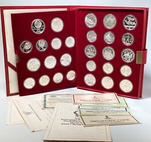 1980 Olympics Solid Silver Coin Collection 28 Coins USSR Soviet Union 90% Silver