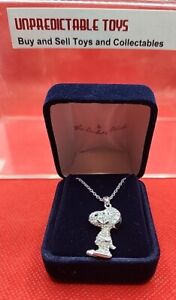 Rare Peanuts Danbury Mint Snoopy Swarovski Crystal Necklace / Charm original box