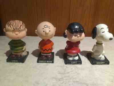 SET OF 4 VINTAGE 1959 PEANUTS COMIC STRIP BOBBLE HEAD/NODDERS LEGO JAPAN