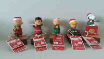 Hallmark 2011 Wireless Peanuts Band Set Complete Set of 5 W/Tags & Music, Motion