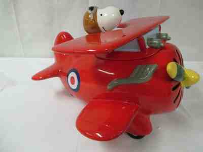 Vandor Snoopy Flying Ace Cookie Jar Peanuts Limited Edition #552 Red Air plane