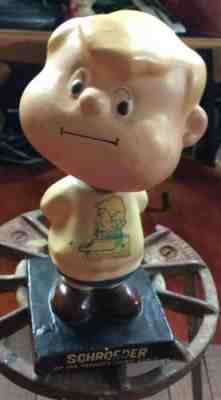 Rare Vintage 1959 Peanuts SCHROEDER Lego Nodder Figure Bobblehead Made in Japan