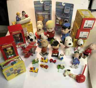 Peanuts Lot of 27 Collectables Hallmark Ornament Snoopy Charlie Brown Christmas