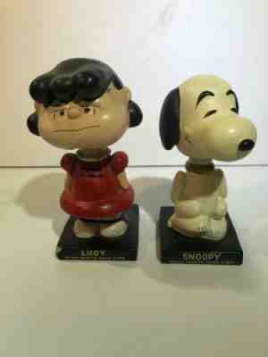 Vintage Snoopy Bobblehead Nodder Peanuts Collectible Lego + Lucy