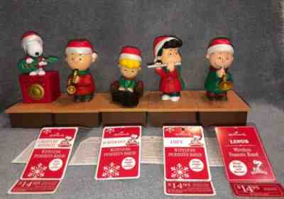 2011 HALLMARK 4 Piece PEANUTS CHRISTMAS Band w/ 2012 1 Piece add on Linus