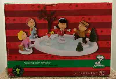 Charlie Brown Peanuts SKATING WITH SNOOPY Set of 6 Dept 56 #4037437 Enesco 2014