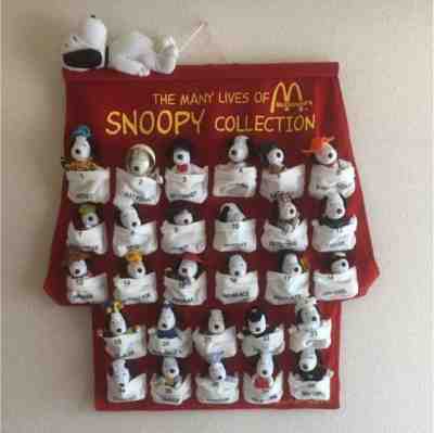 McDonalds Many Lives of Snoopy Peanut Tapestry Figures Collection - COMPLETE(28)