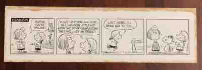 JUNE 28, 1968 ORIGINAL CHARLES SCHULZ PEANUT DAILY STRIP ART