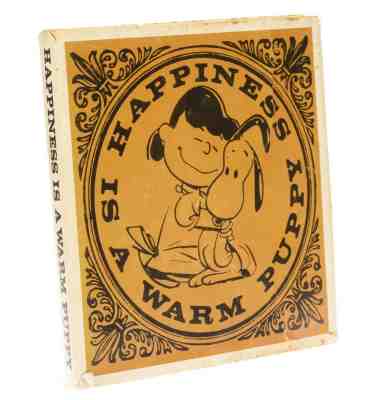 Charles Schulz Autograph Signed Book Happiness is a Warm Puppy 1st Edition HC DJ