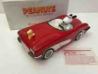 1959 Corvette Porcelain Musical Figurine With Peanuts And Woodstock