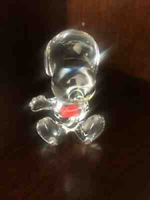 Beautiful Snoopy Baccarat Crystal Figurine - signed