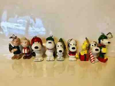 9 Vintage 1958 Peanuts Ceramic Christmas Ornaments Japan Rare 6 Different Snoopy