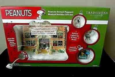 Snoopy Peanuts Christmas Pageant Dept 56 School House Light Music Nativity Set