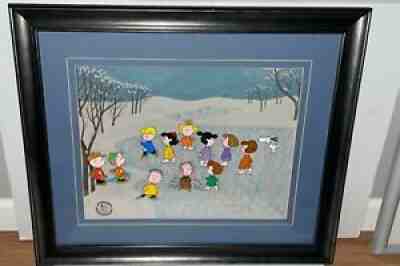 Peanuts Cel A Charlie Brown Christmas It's The Great Skate Signed Bill Melendez