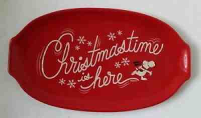 2015 Hallmark Snoopy Christmastime is Here Ceramic Platter Serving Plate Peanuts