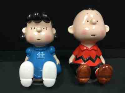 CHARLIE BROWN & LUCY Peanuts Schmid Vintage Music Boxes TESTED WORKS Little Wear