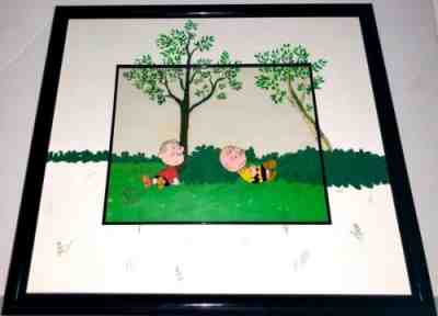 Peanuts Cel Snoopy Come Home Charlie Brown Linus Original Production Cell Sketch
