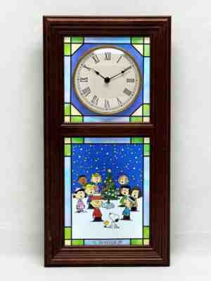 Peanuts Snoopy Stained Glass Four Seasons Wall Clock by Danbury Mint 2006