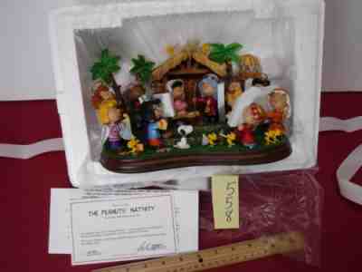 RARE Danbury Mint The Peanuts Christmas Nativity Snoopy NIB W/COA