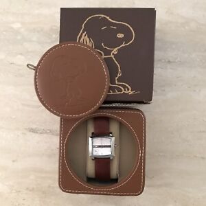Peanuts Snoopy ? Fossil Ladies Watch Leather Band Works New W/ Tags & Box RARE