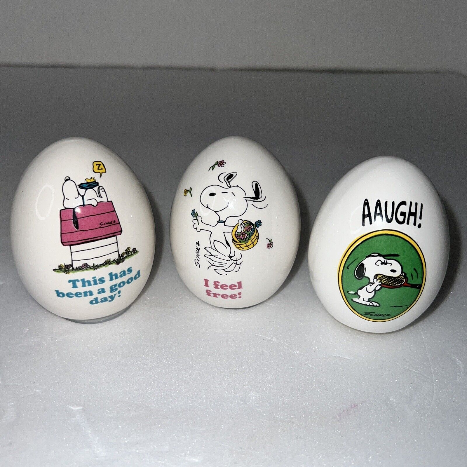 Peanuts Memorabilia Collectibles : Peanuts AVIVA CERAMIC EGGS