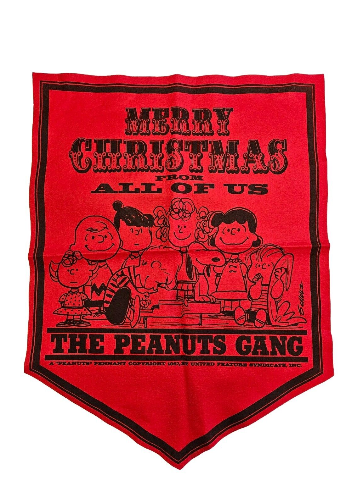 スヌーピー バナー Felt Peanuts Snoopy Banner 70年代 ピーナッツ 