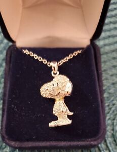 Rare Peanuts Danbury Mint Snoopy Swarovski Crystal Necklace / Charm original box