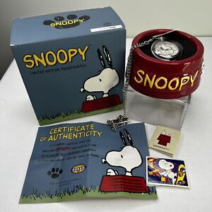 Snoopy Peanuts Fossil Pocket Watch Limited Edition #946/3000 COA NIB