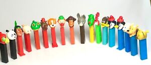 Complete Set of 18 PEZ Vintage No Foot MMM Animal Whistles Camel Pig Duck NF HTF