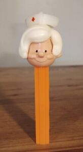 Vintage Nurse PEZ Dispenser No Feet White (Blonde) Hair Orange Stem Austria 3.4