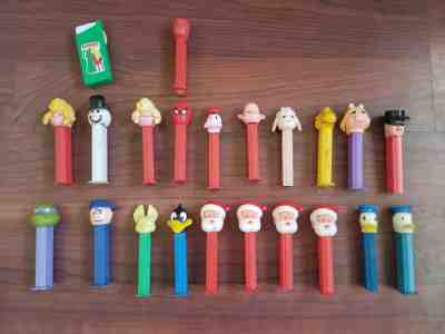 Pez Dispenser Lot - Daffy and Donald Duck, Santa, Miss Piggy, Charlie Brown, etc