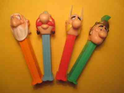 Asterix Complete PEZ Dispenser Set - Asterix, Obelix, Muselix, Roman Soldier