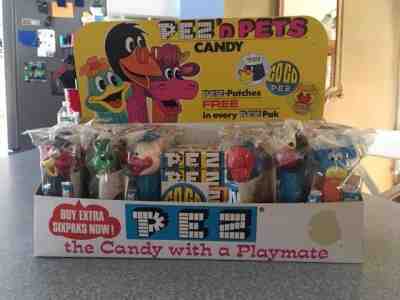 VINTAGE PEZ PETS FULL COUNTER DISPLAY BOX 1960'S - 1970'S