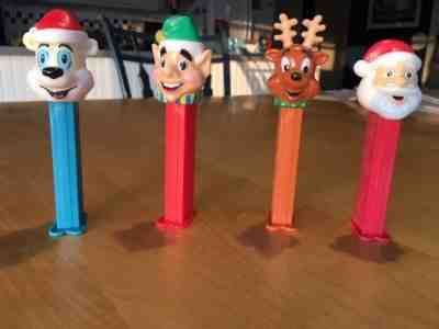 PEZ Christmas GREAT condition - Elf, Reindeer, Santa, Dog with Santa hat