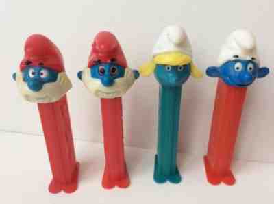 Smurfs Pez Dispensers Lot 4 Vintage Papa Smurfette Parts 1986 1987 Yugoslavia