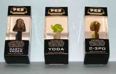 PEZ Limited Edition Star Wars Crystal set of 3-DARTH VADER, YODA & C-3PO MIB