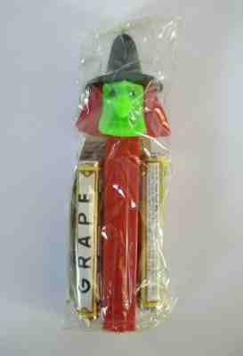 Vintage Witch Pez Dispenser No Feet Mint In Cellophane W/ Candy
