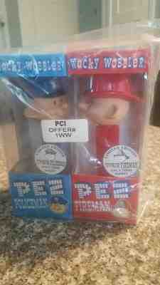 Pez Wacky Wobbler Fireman & Policeman Bobbleheads Limited Edition