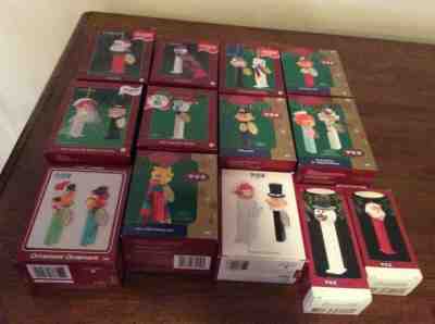 LOT OF 13 PEZ CHRISTMAS ORNAMENTS - CARLTON & HALLMARK- IN BOXES