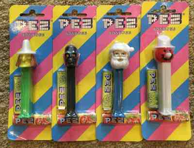 Misfit Holiday PEZ Dispenser Set of 4 Skull Snowman Witch Santa Mint on card!