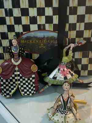 Mackenzie Childs Set of 3 Clara Nutcracker Ornaments Pre Owned - Retired Very Ha