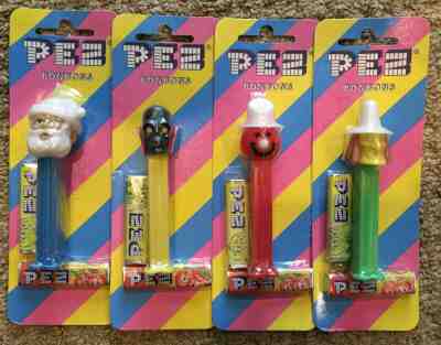 Misfit Holiday PEZ Dispenser Set of 4 Skull Snowman Witch Santa Mint on card!