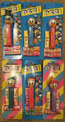 Vintage Ducktales PEZ Dispenser Lot Mint on Non-USA Card - Scrooge, Gyro, more!