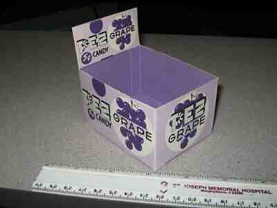 PEZ 1960s candy pack store display box GRAPE unused file copy