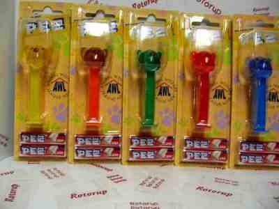 PEZ Beautiful Barky Brown set of 5 Crystals from 2005 On Cards