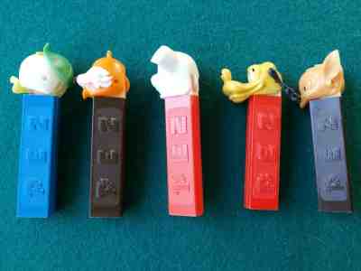 5 Vintage Disney PEZ no feet, Pluto dog, Bambi... Made in AUSTRIA